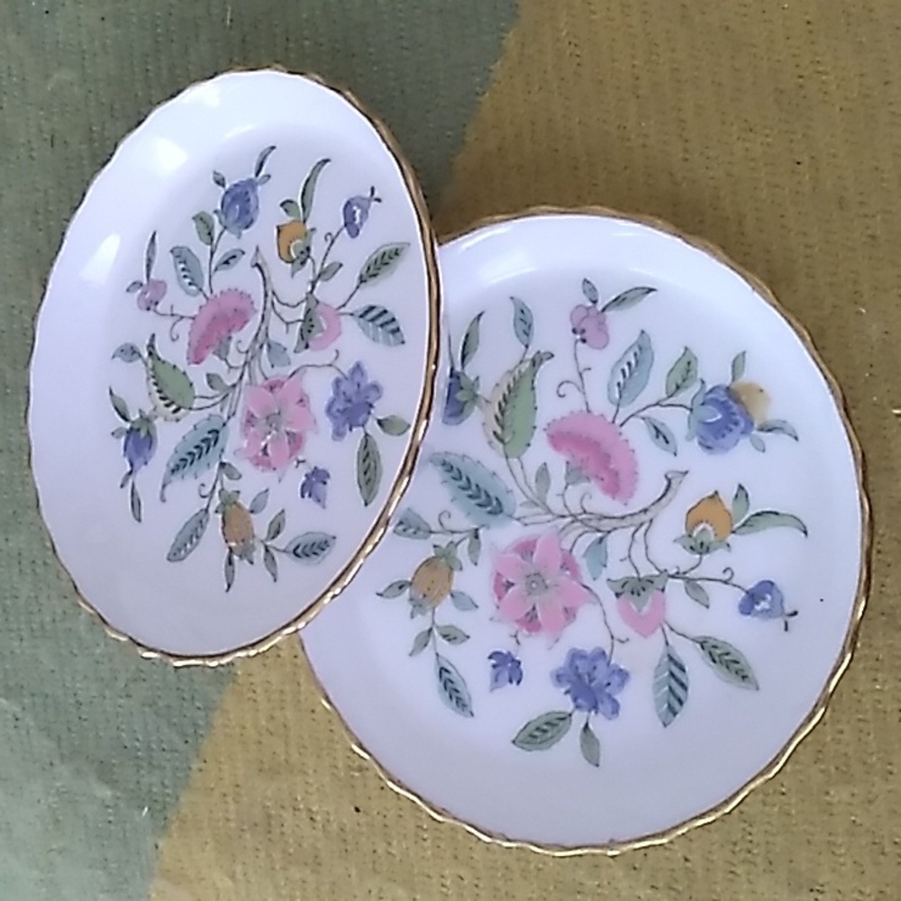 Minton Haddon Hall Bone China Butter Pat/Trinket Dish (Set of 2)